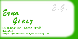 erno giesz business card